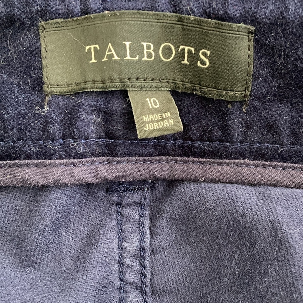 Talbots 10 blue pants curvy velour - Picture 11 of 13